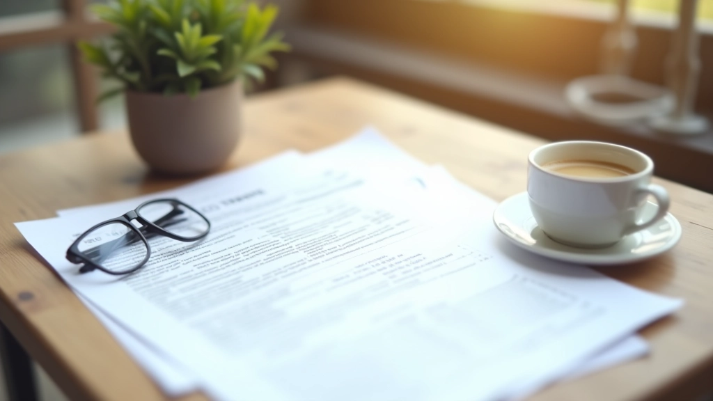 Documents financiers de retraite français étalés sur un bureau avec un café